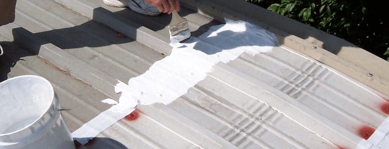 White paint across a roof